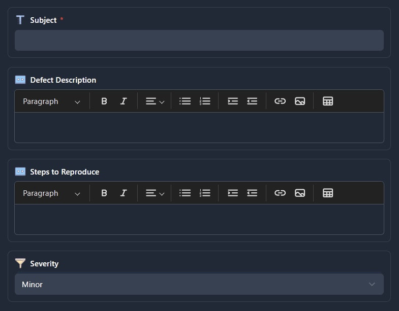 Timill form builder and import screen
